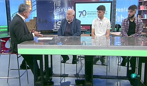 Carlos Giménez, Héctor Sanahuja y Héctor Hernández durante la entrevista
