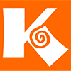 img-Letra K en un fondo naranja