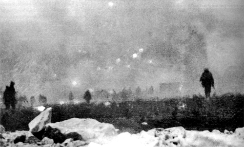Imagen de noche de bombardeos. Fuente de la imagen: Wikimedia Commons