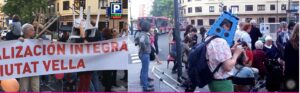 Performance en una calle de Valencia